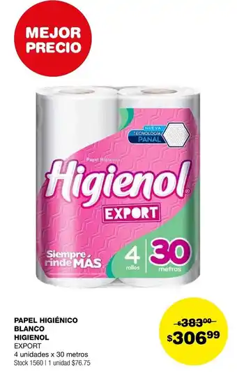 Atomo Conviene PAPEL HIGIÉNICO BLANCO HIGIENOL 4 unidades x 30 metros oferta
