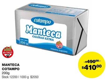 Atomo Conviene MANTECA COTAMPO 200g oferta