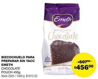 Atomo Conviene BIZCOCHUELO PARA PREPARAR SIN TACC EMETH 450g oferta