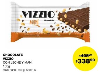 Atomo Conviene CHOCOLATE VIZZIO CON LECHE Y MANÍ 165g oferta