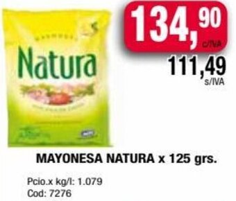 Maxiconsumo MAYONESA NATURA x 125 grs. oferta