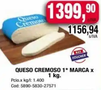 Maxiconsumo QUESO CREMOSO 1* MARCA x 1 kg. oferta