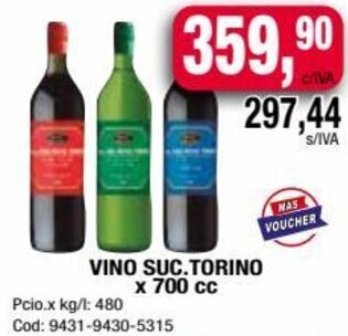 Maxiconsumo VINO SUC.TORINO x 700 cc oferta