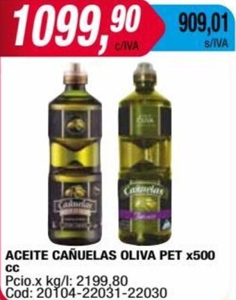 Maxiconsumo ACEITE CAÑUELAS OLIVA PET X500 CC oferta