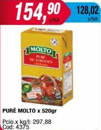 Maxiconsumo PURÉ MOLTO x 520gr oferta