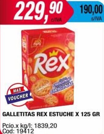 Maxiconsumo GALLETITAS REX ESTUCHE X 125 GR oferta