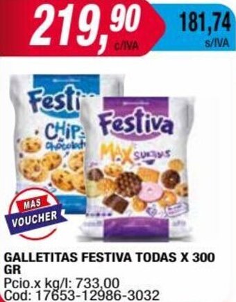 Maxiconsumo GALLETITAS FESTIVA TODAS X 300 GR oferta
