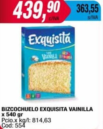 Maxiconsumo BIZCOCHUELO EXQUISITA VAINILLA x 540 gr oferta