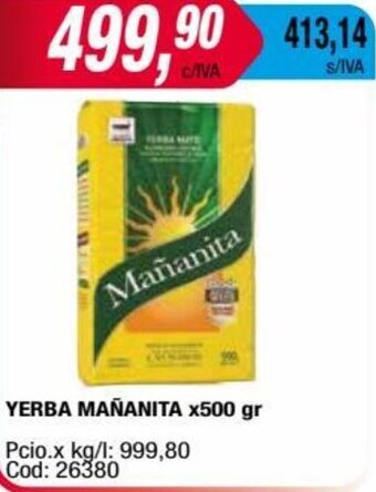 Maxiconsumo YERBA MAÑANITA x500 gr oferta