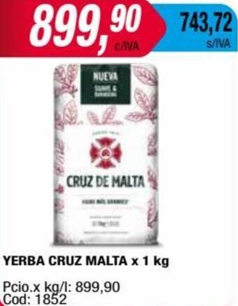 Maxiconsumo YERBA CRUZ MALTA x 1 kg oferta