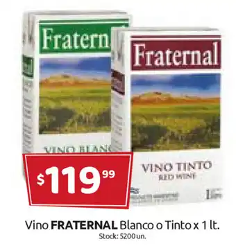 Cordiez Fraternal Vino Blanco o Tinto x 1 lt. oferta
