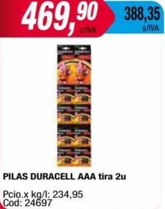 Maxiconsumo PILAS DURACELL AAA tira 2u oferta