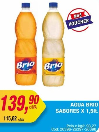 Maxiconsumo AGUA BRIO SABORES X 1,5lt. oferta