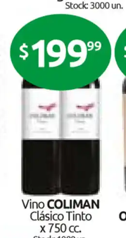 Cordiez Coliman Vino Clásico Tinto x 750 cc oferta