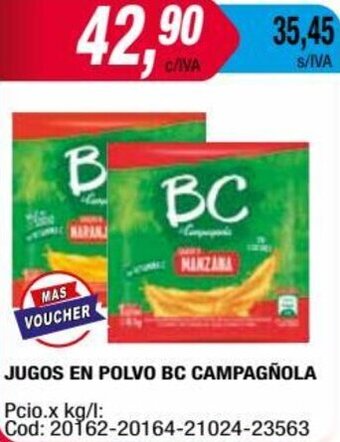 Maxiconsumo JUGOS EN POLVO BC CAMPAGNOLA oferta