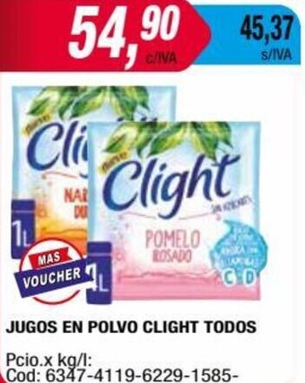 Maxiconsumo JUGOS EN POLVO CLIGHT TODOS oferta