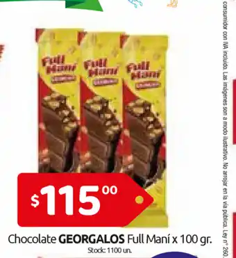 Cordiez Georgalos Chocolate Full Maní x 100gr. oferta