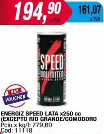Maxiconsumo ENERGIZ SPEED LATA x250 cc oferta