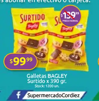Cordiez Bagley Galletas Surtido x 390 gr oferta