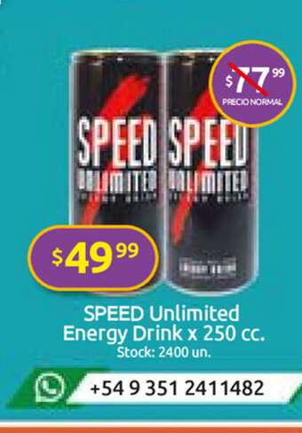 Cordiez Speed Unlimited Energy Drink x 250 cc oferta