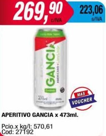 Maxiconsumo APERITIVO GANCIA x 473ml. oferta