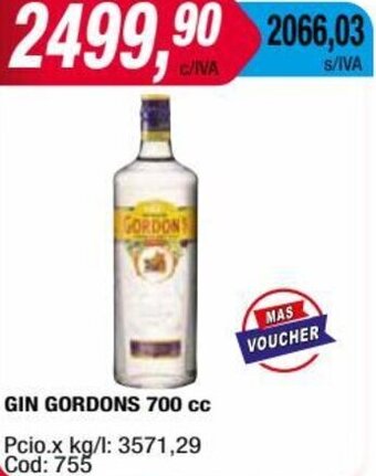 Maxiconsumo GIN GORDONS 700 cc oferta