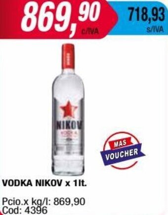 Maxiconsumo VODKA NIKOV x 1lt. oferta