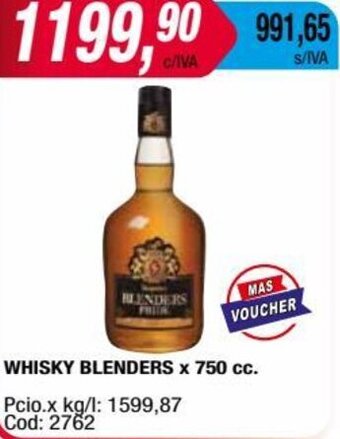 Maxiconsumo WHISKY BLENDERS x 750 cc. oferta