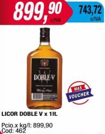 Maxiconsumo LICOR DOBLE V x 1lt. oferta
