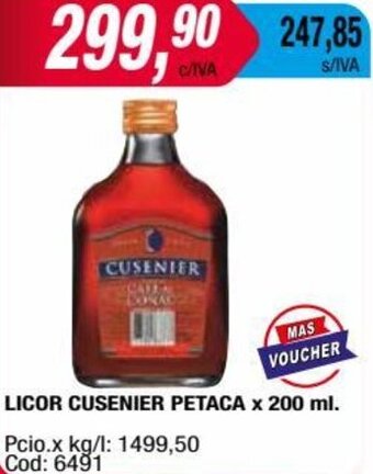 Maxiconsumo LICOR CUSENIER PETACA x 200 ml. oferta