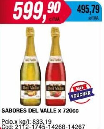 Maxiconsumo SABORES DEL VALLE x 720cc oferta