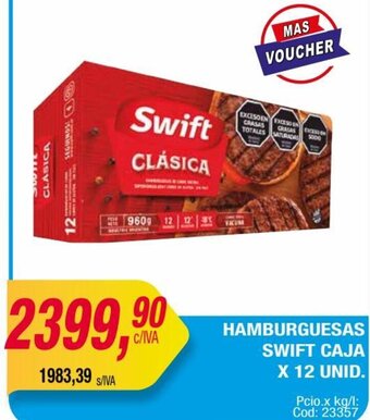 Maxiconsumo HAMBURGUESAS SWIFT CAJA X 12 UNID. oferta