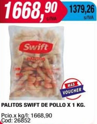 Maxiconsumo PALITOS SWIFT DE POLLO X 1 KG. oferta