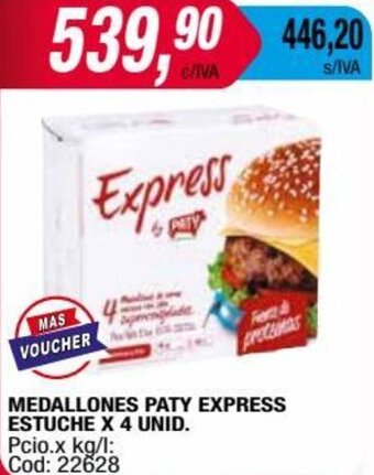 Maxiconsumo MEDALLONES PATY EXPRESS ESTUCHE X 4 UNID. oferta
