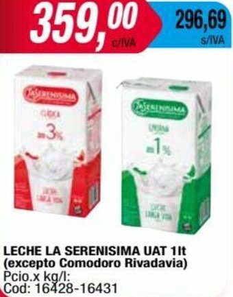 Maxiconsumo LECHE LA SERENISIMA UAT 1lt oferta