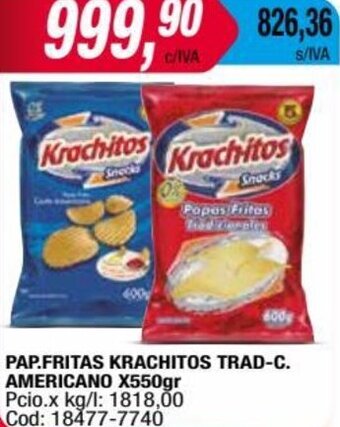 Maxiconsumo PAP.FRITAS KRACHITOS TRAD-C. AMERICANO X550gr oferta