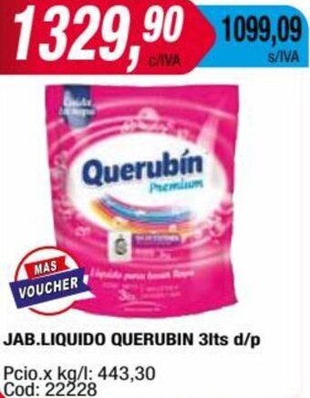 Maxiconsumo JAB.LIQUIDO QUERUBIN 3lts d/p oferta