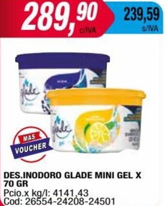 Maxiconsumo DES.INODORO GLADE MINI GEL X 70 GR oferta