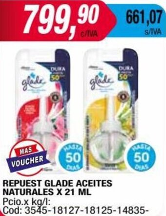 Maxiconsumo REPUEST GLADE ACEITES NATURALES X 21 ML oferta