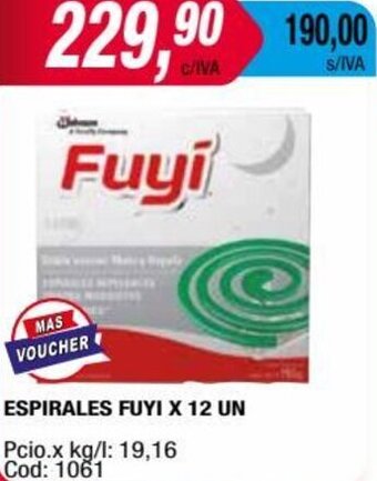 Maxiconsumo ESPIRALES FUYI X 12 UN oferta