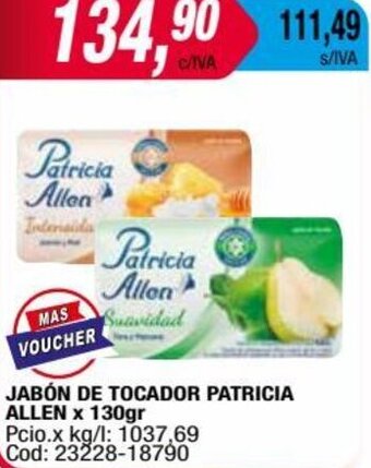 Maxiconsumo JABÓN DE TOCADOR PATRICIA ALLEN x 130gr oferta