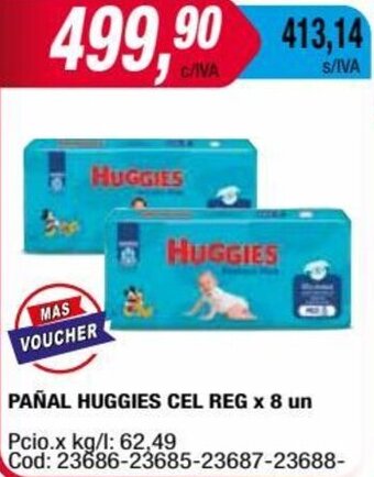 Maxiconsumo PAÑAL HUGGIES CEL REG x 8 un oferta