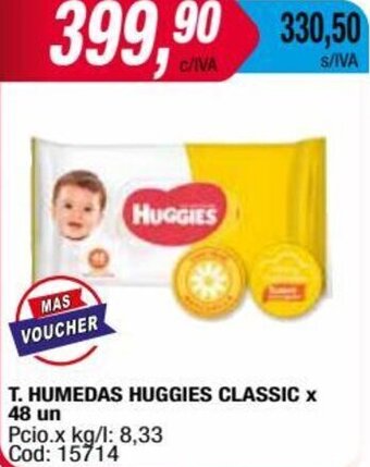Maxiconsumo T. HUMEDAS HUGGIES CLASSIC X 48 un oferta