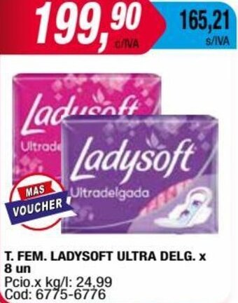 Maxiconsumo T. FEM. LADYSOFT ULTRA DELG. x 8 un oferta