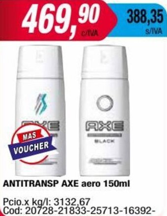 Maxiconsumo ANTITRANSP AXE aero 150ml oferta