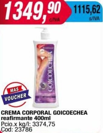 Maxiconsumo CREMA CORPORAL GOICOECHEA reafirmante 400ml oferta
