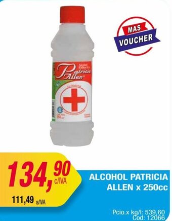 Maxiconsumo ALCOHOL PATRICIA ALLEN x 250cc oferta