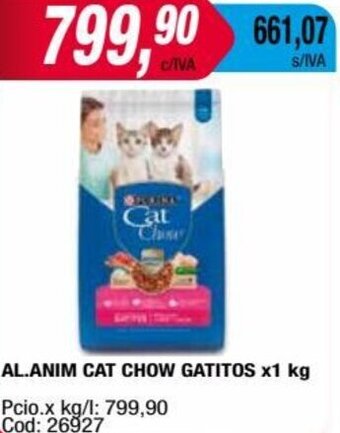 Maxiconsumo AL.ANIM CAT CHOW GATITOS x1 kg oferta