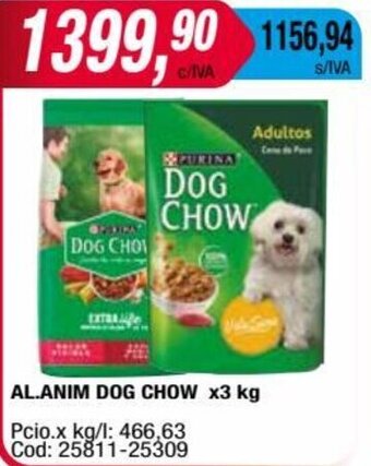 Maxiconsumo AL.ANIM DOG CHOW x3 kg oferta