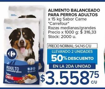 Carrefour Maxi Alimento balanceado para perros carrefour 15kg oferta